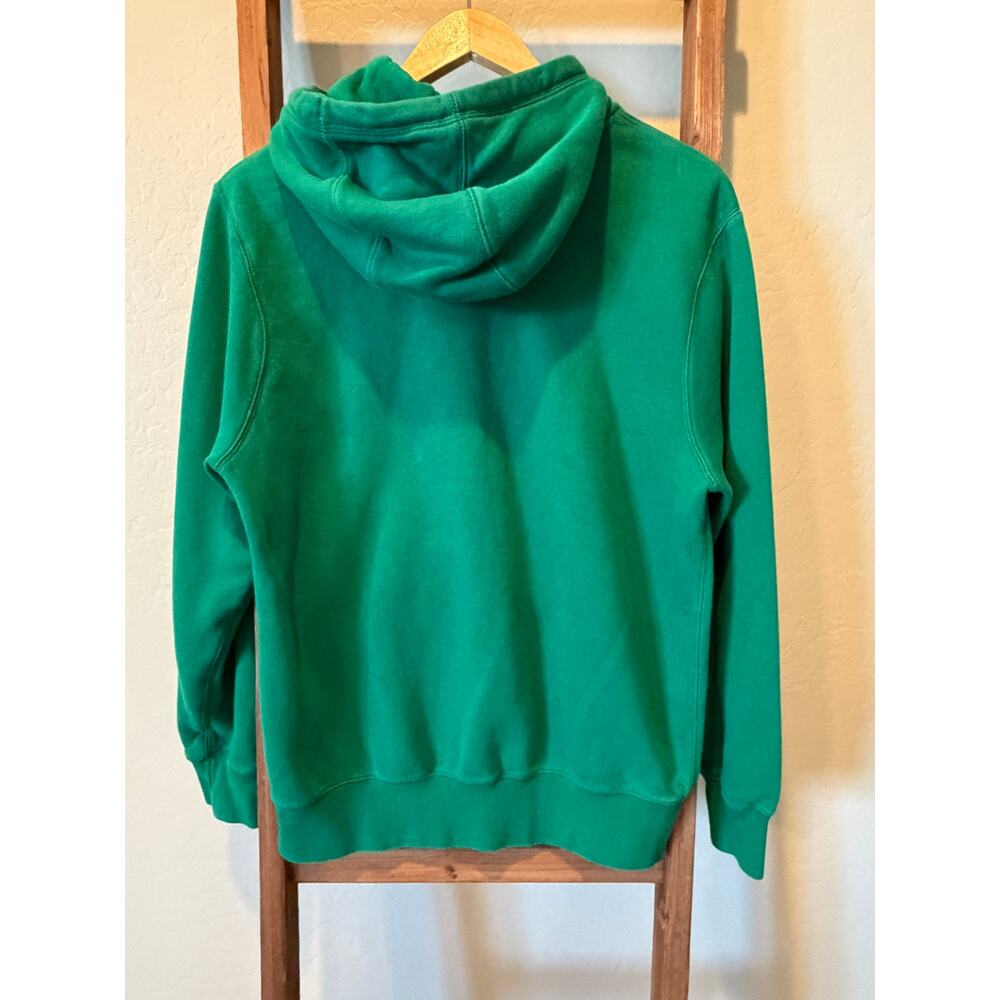 Nike Sportswear Green Pullover Hoodie Fleece Orange Blue Logo Women’s Small - Picture 6 of 7